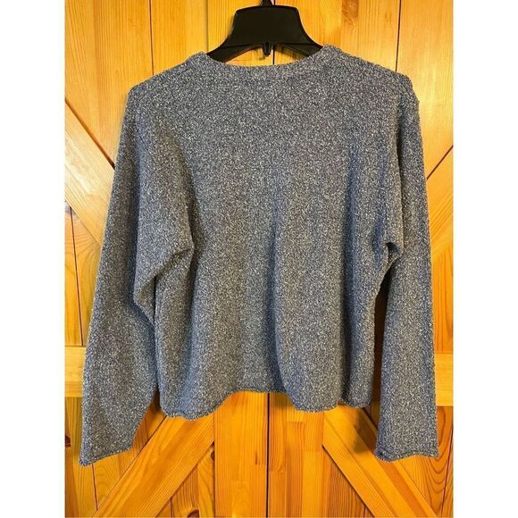 Jennifer Moore Size Large Knit Sweater Top Long Sleeves Mock Neck Charcoal (2366 - Picture 5 of 5